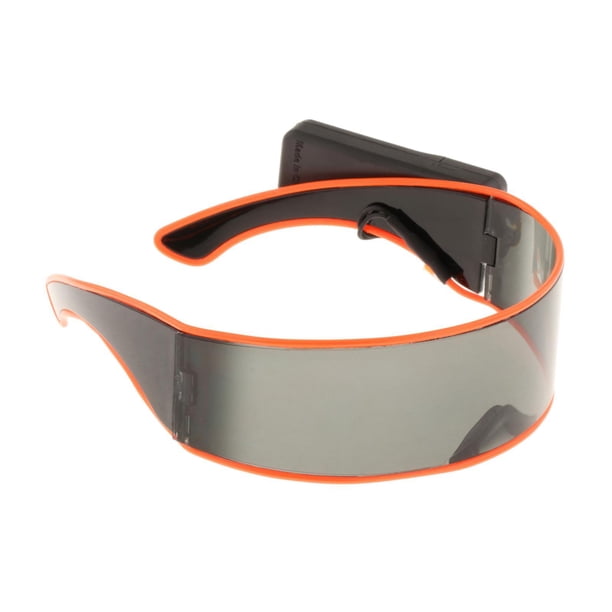 Gafas de sol luminosas LED con visera electrónica para bares y clubes, brillo fresco. naranja