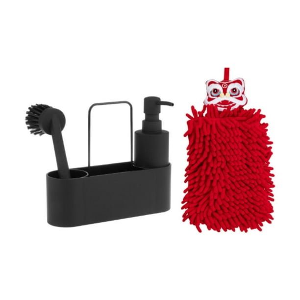 Dispensador de jabón líquido para manos, moderno con cepillo resistente, antideslizante, dispensador de jabón de cocina para fregadero de cocina
