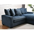 thumbnail image 3 of Uspridefurniture 2 Piece Modern Corduroy Fabric L Shaped Sectional Sofa Set Facing Right Blue, 3 of 4