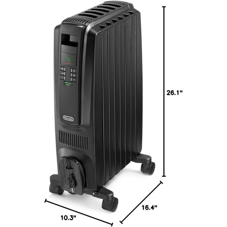 DeLonghi Dragon Digital Oil Filled Radiator Heater, 1500W Electric