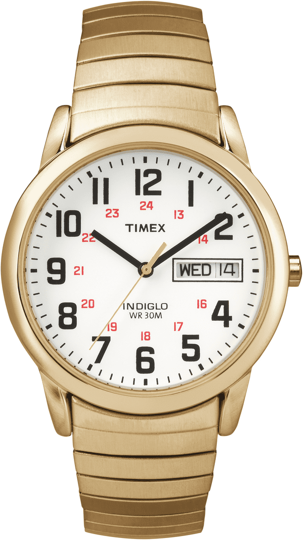 Timex Men's Easy Reader 35mm Perfect Fit Watch– Gold-Tone Case White