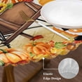 thumbnail image 3 of Fall Maple Leaves Round Tablecloth, Fitted Table Cover with Elastic for 45"-54" Round Tables, Thanksgiving Pumpkins Gnomes Rustic Table Cloth Outdoor Indoor Dinning Party Waterproof Tablecloths, 3 of 7
