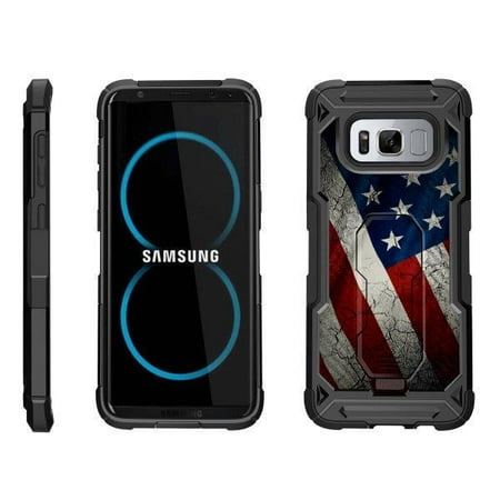 TurtleArmor ® | For Samsung Galaxy S8 G950 [Sleek Side] Advanced Hybrid Holster Belt Clip Kickstand Case - American (Best Motels In America)