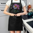 thumbnail image 2 of 2 Pack Adjustable Bib Apron with Flower Design - Pink Petals & Green Leaves 2 Pockets Perfect for Cooking & Chef Use for Men & Women, 2 of 6