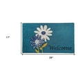 thumbnail image 3 of 17" X 29" Blue and White Coir Floral Welcome Outdoor Door Mat, 3 of 7
