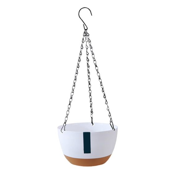 Hanging Planters For Indoor Plants,8 Inch Pot Indoor Outdoor Hanging Baskets,Hanging Flower Pots With Drainage Holes And Chain For Garden Porch Plants(White)