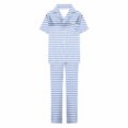 thumbnail image 5 of Uaswgudfs Women's Pajamas Sets 2 piece Srtipe PJs Collared Casual Short Sleeve Sleepwear Comfy Pants Loungewear with Pocket 2025, 5 of 6
