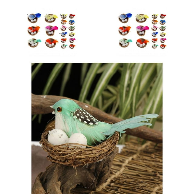 1 Ensemble Nid d'Oiseau Artificiel Réaliste Écologique en Mousse de Polystyrène Créatif Statue d'Oiseau Nid d'Oiseau Faux pour la Maison