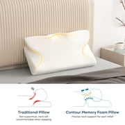 Maxkare Cervical Memory Foam Pillow, CertiPUR-US Certification, for Side Back & Stomach Sleepers