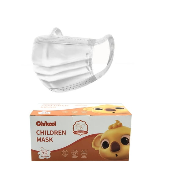 50 pieces of white quality 3-ply Disposable Kids Mask