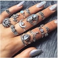 thumbnail image 3 of Sonducket 62 Uds. Conjunto de anillos de plata Vintage para nudillos, anillos de dedo apilables para mujer, anillos Midi bohemios, anillos apilables Ropa, zapatos y accesorios Miscelánea Sonducket AP005741-00, 3 of 6