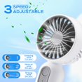 thumbnail image 3 of Mini ventilador portátil Rossesay de 3 velocidades, recargable por USB, blanco, x6, 3 of 7