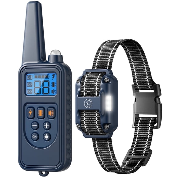 Heaflex Dog Training Collar with Static Stimulation (E-shock), Vibration & Beep - Rechargeable, Durable Nylon, e-Shock Collar for 5-120Lbs Dogs