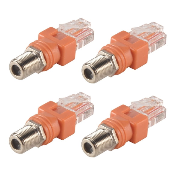 Coaxial to Ethernet Adapter, 4 Pack Coax F Female to RJ45 Male Converter for Line Tester
