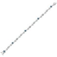 thumbnail image 2 of Gem Stone King 925 Sterling Silver Persian Blue Moissanite and Moissanite and White Lab Grown Diamond Bracelet for Women (2.09 Cttw, Gemstone Birthstone, Round 4MM, 7.5 inch), 2 of 6
