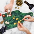 thumbnail image 4 of Leaf Cutting Board, Watercolored Old Design Print of Palm Tropic Exotic Forest Leaves, Decorative Tempered Glass Cutting and Serving Board, Wine Bottle Shape, Forest Green Dark Green, by Ambesonne, 4 of 5
