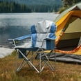 thumbnail image 4 of Casabay Oversized Camping Folding Chair with Cup Holder Storage & Cooler Bag, Heavy Duty Steel Outdoor Lawn Chair Supports 500 LBS for Camping, Picnics, Blue Gray, 4 of 7