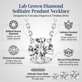 thumbnail image 4 of JeenMata Lab Grown Diamond 0.50 Carat Round Cut Classic Solitaire Pendant Necklace - in 18K White Gold Plating for Women, 4 of 10