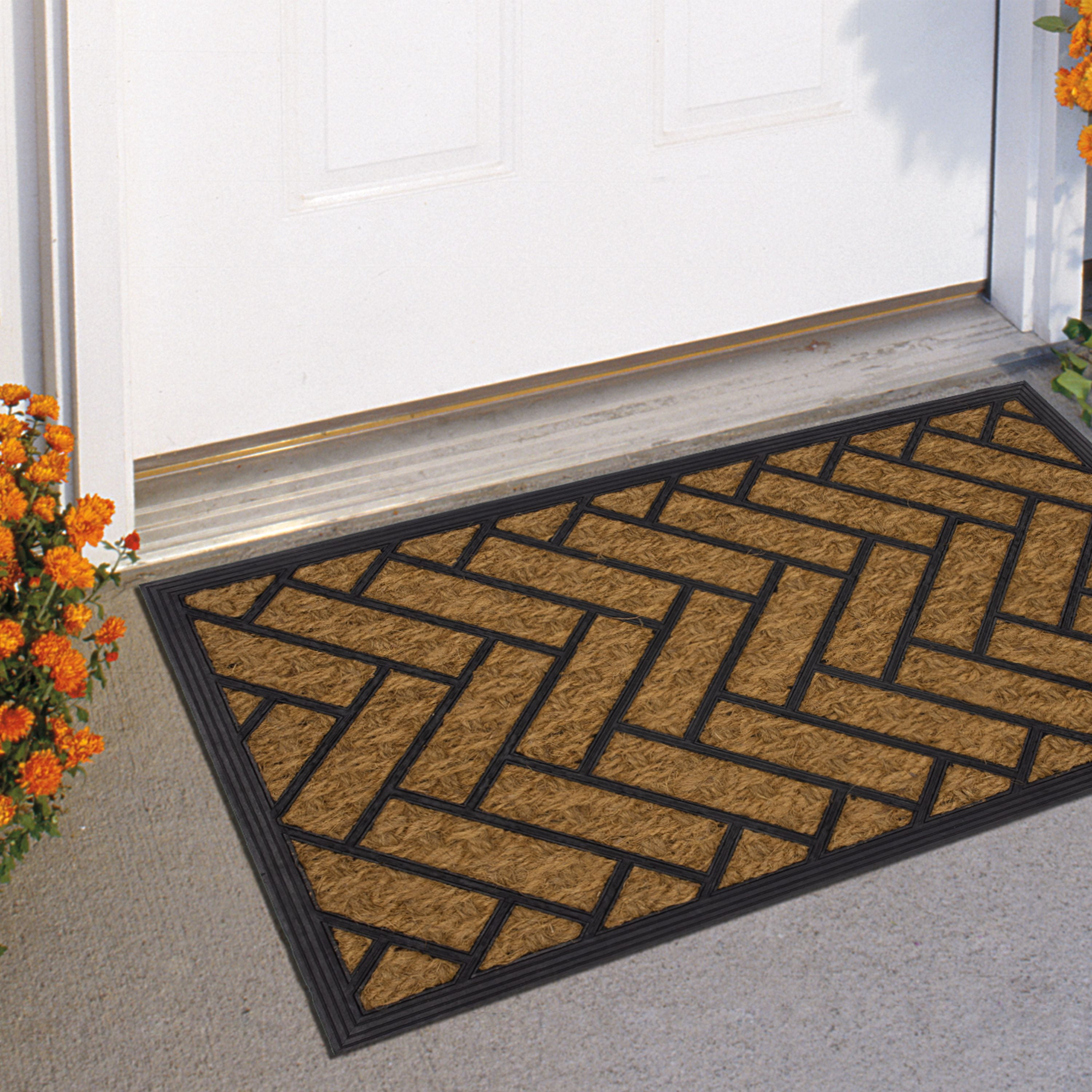 Mainstays Geometric Rubber Coir Doormat 17 5 X 29 5 Walmart Com