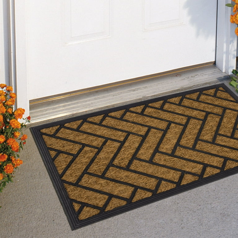 Vennocci DM42 Entryway Rug Outdoor Doormat Rubber Front Entrance Door  Welcome Mat Brown 47 x 32