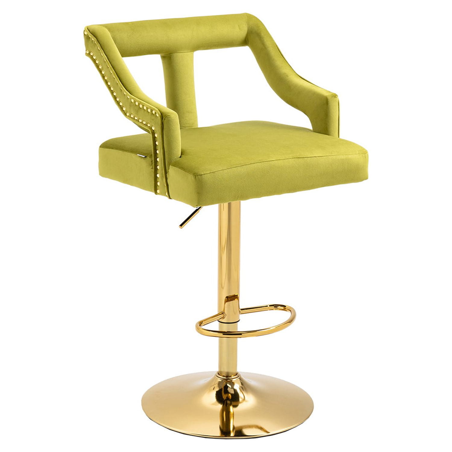 Kepooman Counter Height Bar Stools, Swivel Adjustable Barstools with Back, Set of 1, Green Kepooman Counter Height Bar Stools, Swivel Adjustable Barstools with Back, Set of 1, Green