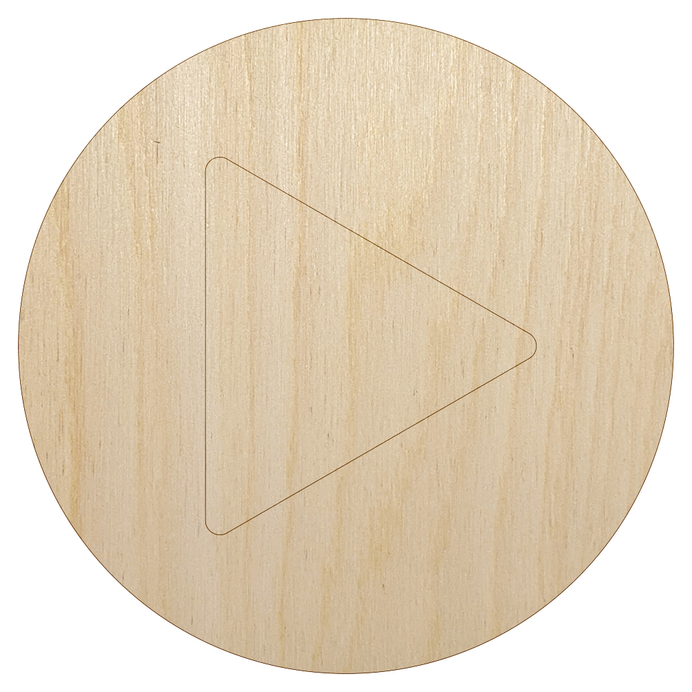 Play Button Icon Wood Shape Unfinished Piece Cutout Craft DIY Projects ...