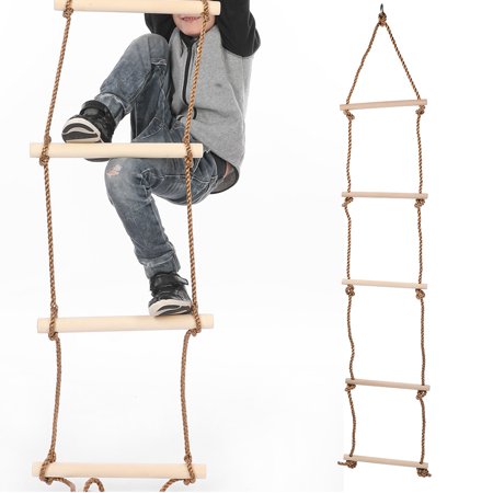 Toy Rope Ladder Greensen Children Rope Ladder,Children Climbing Ladder,5 Wooden ...