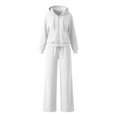 thumbnail image 5 of GERsome Women's 2 Piece Tracksuit Set Zip Up Hoodie and Wide Leg Sweatpants with Drawstring Casual Lounge Set Size S, 5 of 7