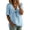 Light Blue, variant on Women's V-Neck Bow Front Top, Casual Short Sleeve Cotton Linen Feel Empire Waist Blouse, Boho Sexy Tie Knot Summer Shirt