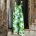 thumbnail image 2 of XPMWRP Plus Size Jumpsuits for Women Fashion Floral Printed Overalls Sleeveless Adjustable Strap Casual Bib Jumpsuit with Pockets Green M, 2 of 5