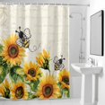 thumbnail image 4 of Watercolor Sunflower Leaf Fabric Shower Curtain Spring Floral Retro Washable Shower Curtains for Bathroom, Waterproof Bath Curtain with Hooks Home Decor 72x72in, 4 of 8