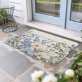 thumbnail image 2 of Blue Floral Spring Doormat Outdoor Entrance 20"x31.5", Summer Botanical Flower Vintage Absorb Moisture Dirt Door Mats, Non-Slip Rubber Backing Floor Mats Indoor, Low-Profile Front Door Rugs, 2 of 9