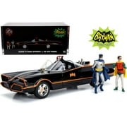 Classic TV Series 1:18 Scale Batmobile Diecast Model w/ Working Lights   Batman & Robin Figures by Jada 98625