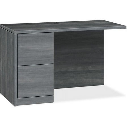 HON 10500 Series Left Return 48" x 24" x 29.5" - 2 x File Drawer(s) - Single Pedestal on Left Side - Flat Edge - Material: Wood, Laminate - Finish: Sterling Ash Laminate