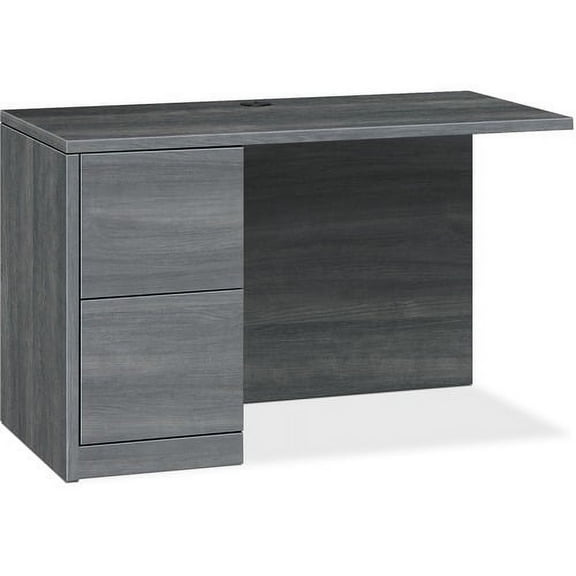 HON 10500 Series Left Return 48" x 24" x 29.5" - 2 x File Drawer(s) - Single Pedestal on Left Side - Flat Edge - Material: Wood, Laminate - Finish: Sterling Ash Laminate
