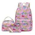 thumbnail image 1 of 3Pcs/Set Kids Backpack Dinosaur Pattern Adjustable Straps Cartoon Bookbag Lunch Pen Bag for Primary School Students, 1 of 10