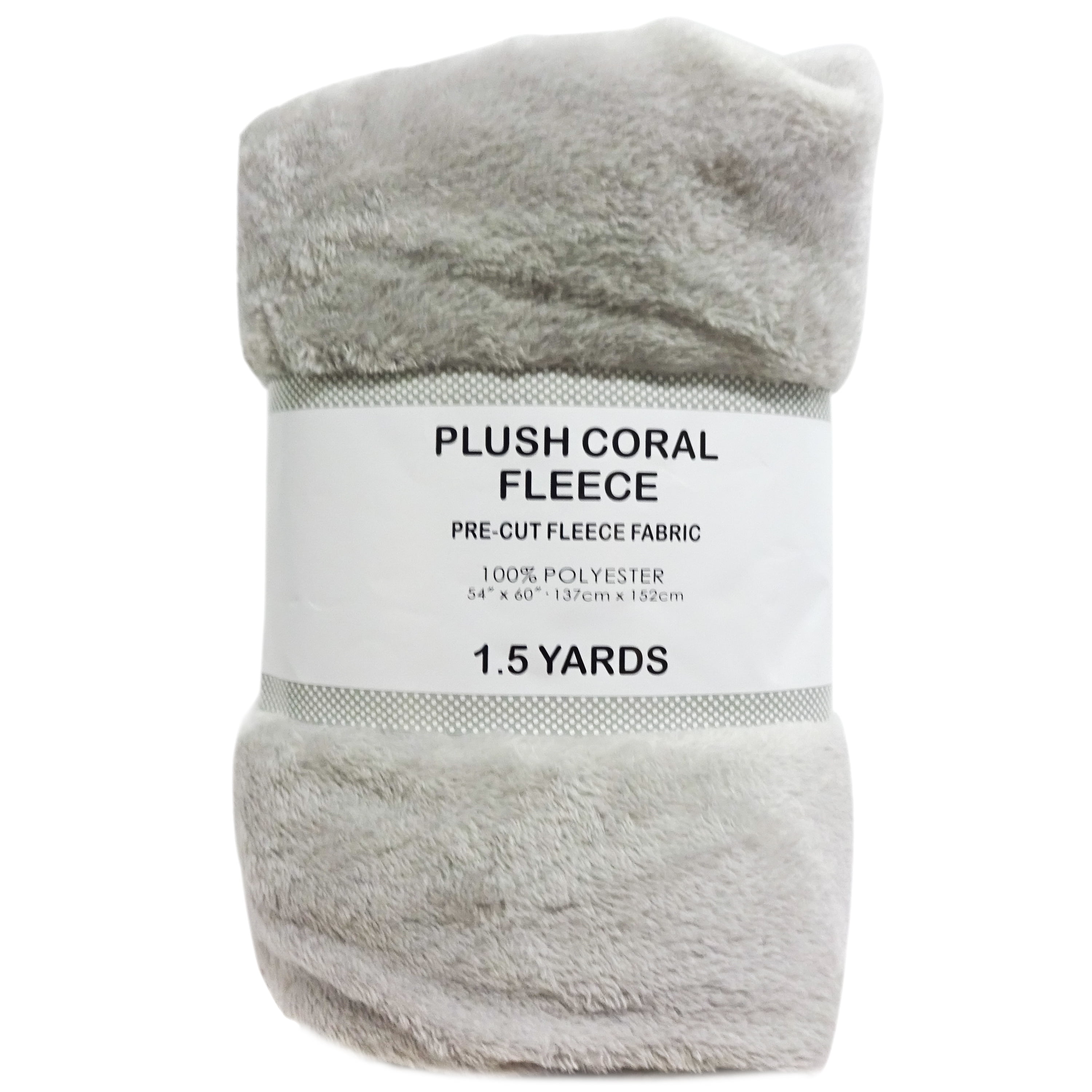 Shason Textile (1.5 Yard Cut) Soft Coral Fleece Solid, Light Grey.