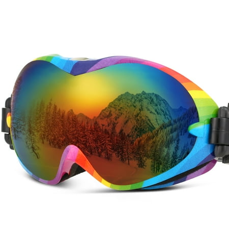 Ski Goggles Men Double Lens Ski Goggles Anti-Fog UV Protection Double Lens OTG Snow Goggles for Men Women Winter Sports Snowboard Snowmobile Skiing Skating ()