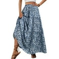 thumbnail image 2 of AUSDIOCA Maxi Skirts for Women High Waisted Elastic Long Floral Skirt for Summer(AS6002 Blue Floral S), 2 of 6