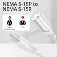 TNP Universal Power Extension Cord Cable Strip (6FT) NEMA 515R to