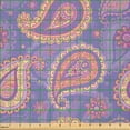 thumbnail image 2 of Ambesonne Ethnic Fabric by the Yard Microfiber, Boho Paisley Persian, 1 Yard, Lavender Peach Cream, 2 of 2