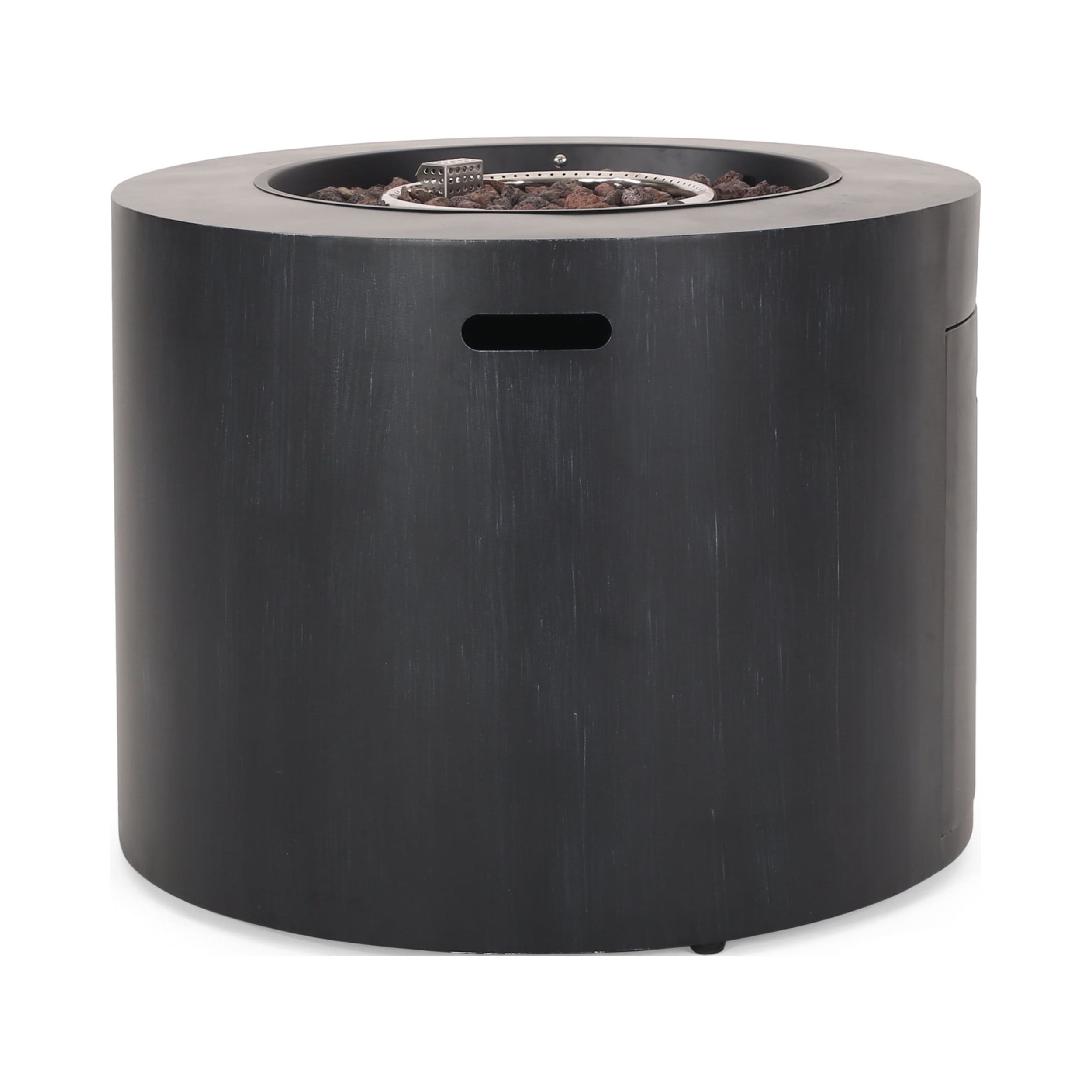 Reign Metal Outdoor 40,000 BTU Circular Fire Pit, Brushed Black