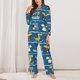 thumbnail image 2 of Fotbe Dinosaur on the Beach Vacation Conjunto de Pijama de Manga Larga para Mujer con Estampado, Ropa de Dormir de 2 Piezas, Conjunto de Casa Suave y Cómodo con Bolsillos-Large, 2 of 7