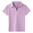 thumbnail image 3 of Gaexia Girls Athletic Solid Color Tee Breathable Workout Top For Play Comfortable Casual Shirt (Purple,13-14 Years), 3 of 7