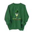 thumbnail image 7 of St. Patrick's Day Sweatshirt for Women LOVE Graphic Four Leaf Clover Print Crewneck Long Sleeve Ribbed Cuffs Festive Holiday Relaxed Fit Pullover, 7 of 7