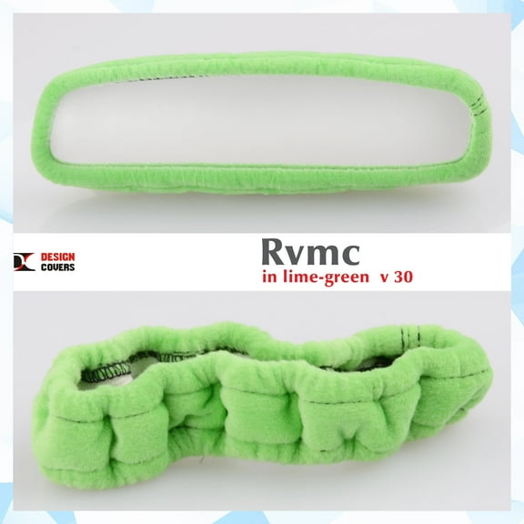 Designcovers Cute Velour Type Rear View Mirror Cover Universal Size - Lime Green