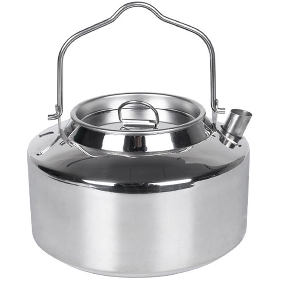 PAMINGONO 1-Pack Stainless Steel 304 Camping Kettle, Portable Compact Soup Pot for Outdoor Hiking, Travel, Backpacking 6.29x5.89x5.89in
