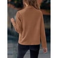 thumbnail image 2 of Women's Faux Suede Jacket Fashion Autumn Long Sleeve Front Opening Cropped Coat, 2 of 8