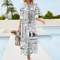 thumbnail image 3 of Collage Noir et Blanc de Fragments de Journal Grunge Robe Chemise Manches Longues Robes gala Femmes Été 2024, 3 of 4