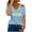 Light Blue 02, variant on Women's Cold Shoulder Tops Glitter V Neck Short Sleeve T-shirts Daisy Flower Print Cute Summer Clothes (3XL, Light Blue 02)